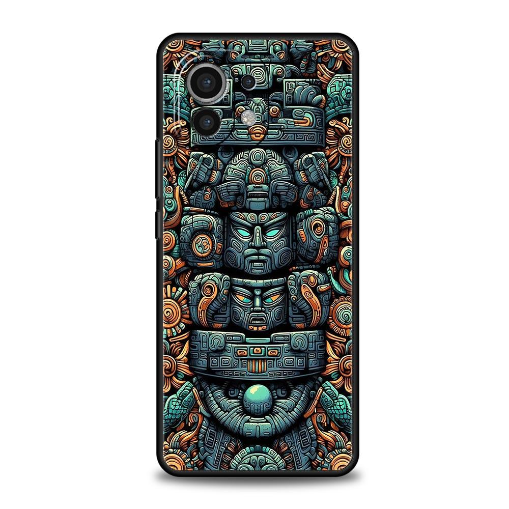 Vintage Totem Painting Phone Case Cover for Xiaomi Mi 17 15 14 13 12 11 Ultra 15T 14T 13T 12T 11T Pro Lite 5G Soft TPU Shell Bag