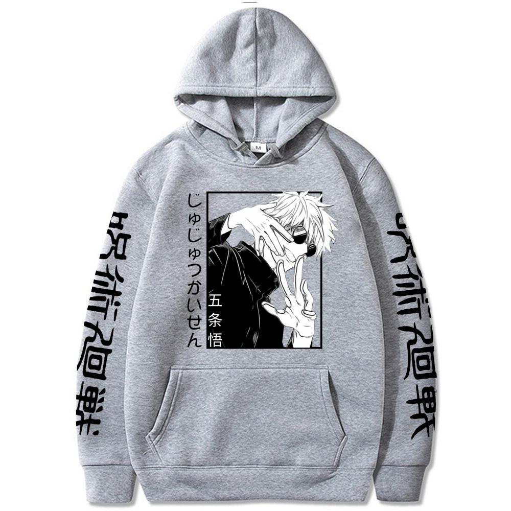 Jujutsu Kaisen Gojo Satoru Cool Graphic Printed Hoodies Oversized Hooded Sweatshirt Long Sleeves Cotton Hoodie Men Women Clothes