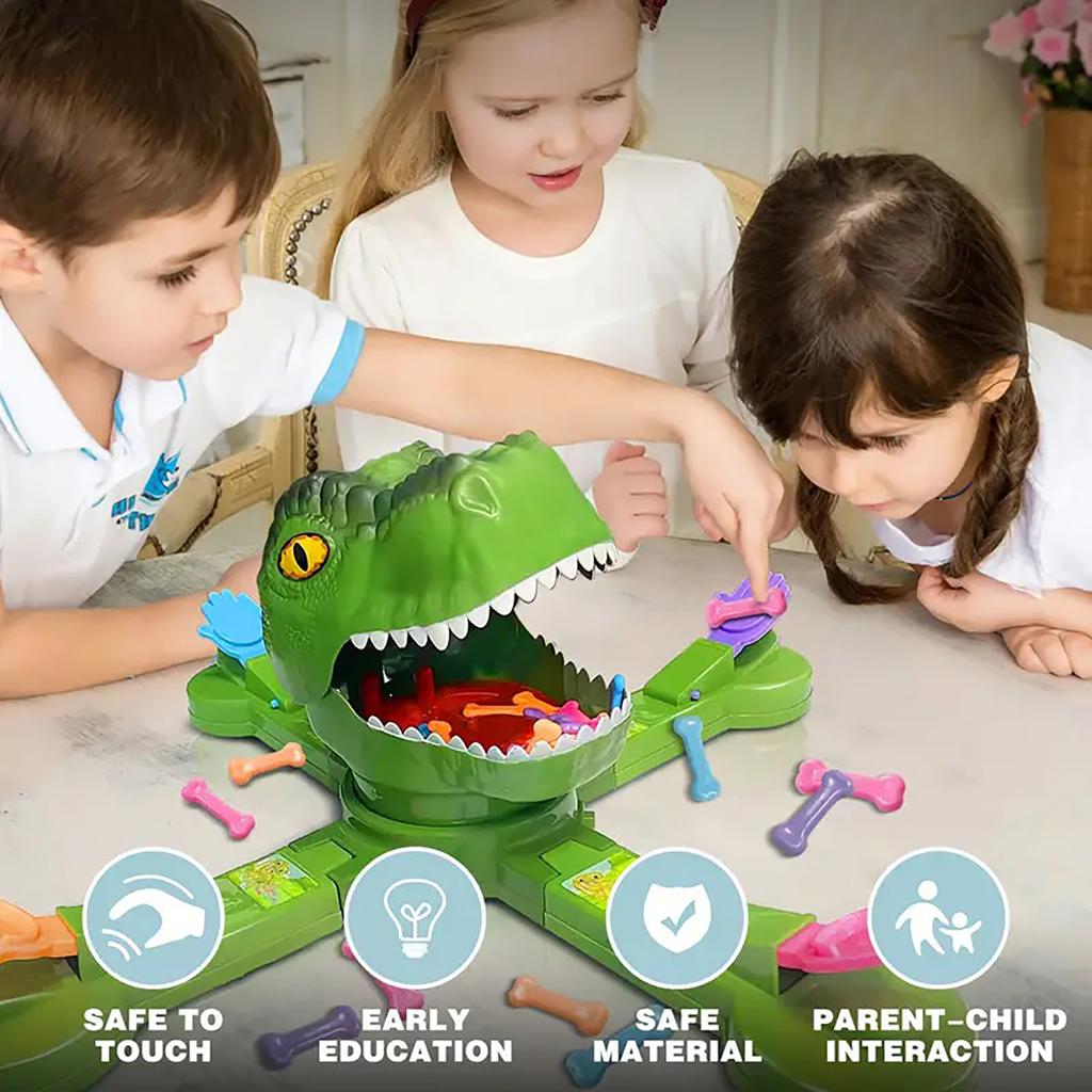 Elektrisches Dinosaurier-Abenteuer Spaß Dinosaurier-Projektion Fütterung Knochenfresser-Spiel Freizeit Mehrspieler Interaktives Puzzle-Spielzeug