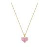 Niche Pink Heart Gemstone Pendant Earrings & Necklace Set in S925 Silver