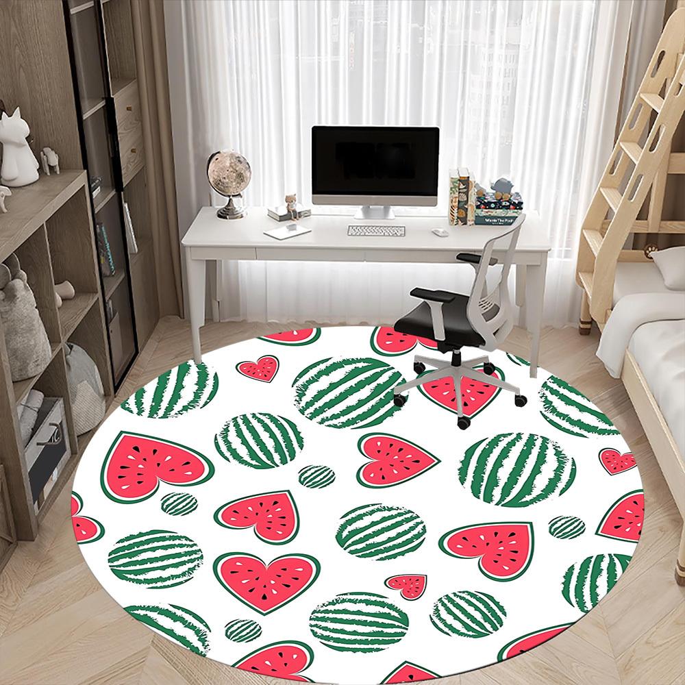 1pc Watermelon Pattern Chair Carpet for Office, Soft Flannel Throw Mat, Perfect for Office,Holiday Party Decoration Choice Yy251113027