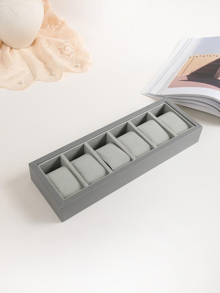6 Slots Watch Storage Display Box Wristwatch Organizer Display Tray Watches Holder With Pillows Gift Cases
