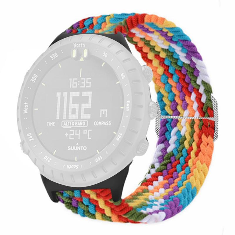 For Suunto Core Watch Band Stretchy 22mm Soft Nylon Elastic Braided Strap