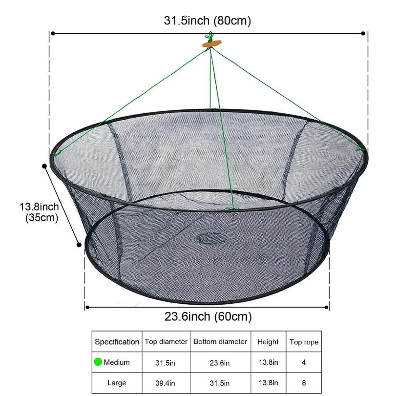 Open folding lifting net, fish bag, crab cage, fishing net, hand thrown net, lifting net, circular shrimp net