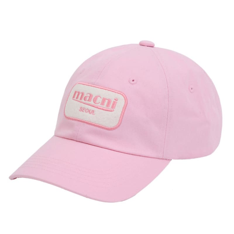 Macni Y2K LOGO PATCH BALL CAP_PINK