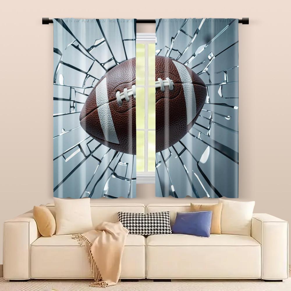 2 Stück Filtervorhänge (Ausgenommen sind Stangen, die ohne Batterien nicht beweglich sind.) American Football durch WändeHintergrundgeeignet für