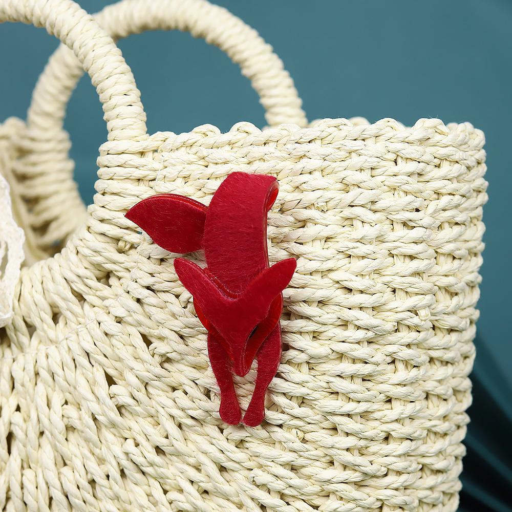 Cross-Border Handmade Acrylic Fox Brooch - Fashionable Cartoon Pin for Clothing and Bags