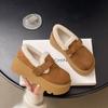 Muffin Platform Cotton Shoes Children 2025 New Autumn and Winter Velvet Loafers Fluffy Snow Boots Women's Bread Cotton Shoes