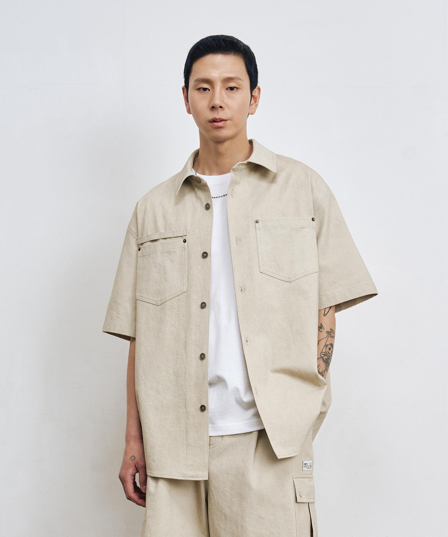 Lmr Пигментная рубашка с двумя карманами, половина, бежевая Beige/M