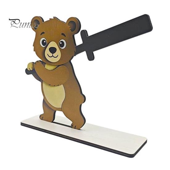 Decorative Kitchen Paper Organizer Funny Animals Wooden Toilet Holder, 3D Animal Bathroom Decor, Cute Cartoon Vertical Countertop Roll Stand