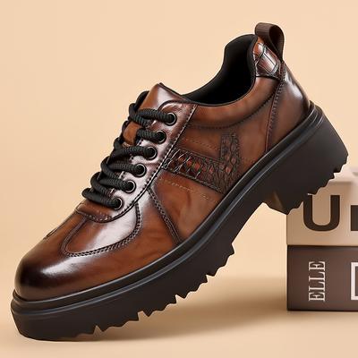 Mode Neue Herren Schnür-Oxfordschuhe Handgefertigte Herren Rutschfeste Flache Lässige Bequeme Herren Arbeitsschuhe Leder Herren Allround-Sneakers