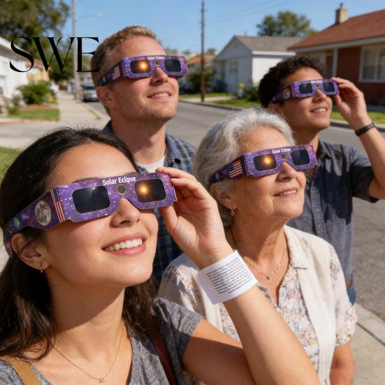 Filtre UV Lunettes d'Éclipse Solaire Professionnelles Lunettes Solaires IR Sécurité Adultes pour Observation Directe Protection des Yeux