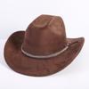 Neue Farbe Western Cowboyhut Herren und Damen Pendler Vielseitig Einfacher Stil Breiter Rand Zylinder Sonnenhut