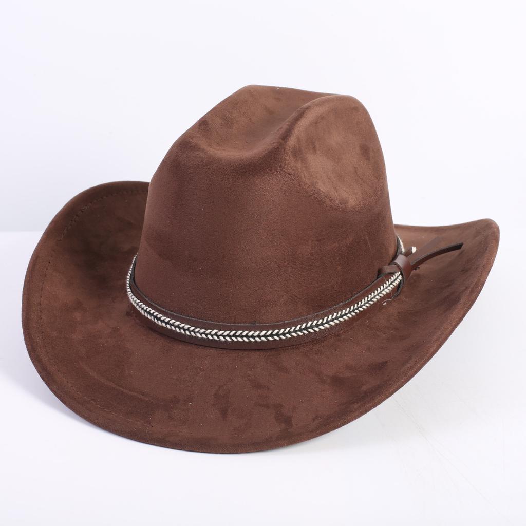 Neue Farbe Western Cowboyhut Herren und Damen Pendler Vielseitig Einfacher Stil Breiter Rand Zylinder Sonnenhut