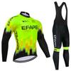 Maglia Ciclismo Giallo Fluo EFAPEL Giacca Bici Maillot Pantaloni Set UAE Inverno 2025 Abbigliamento Ciclismo Pile Termico Abbigliamento Bicicletta