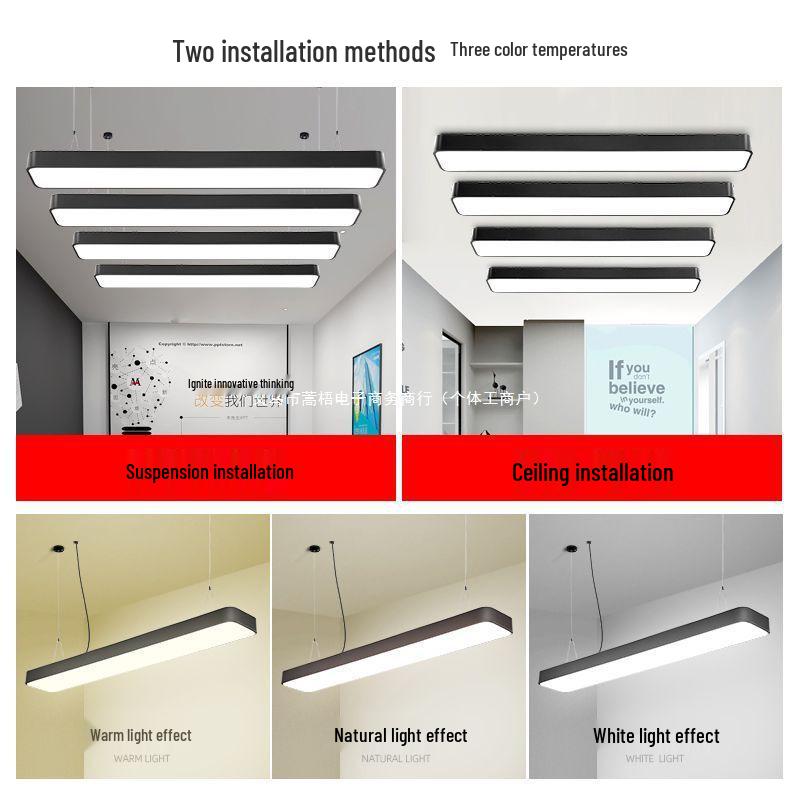 Minimalist Rectangular LED Pendant Light for Barber Shop, Office, or Living Room Ceiling