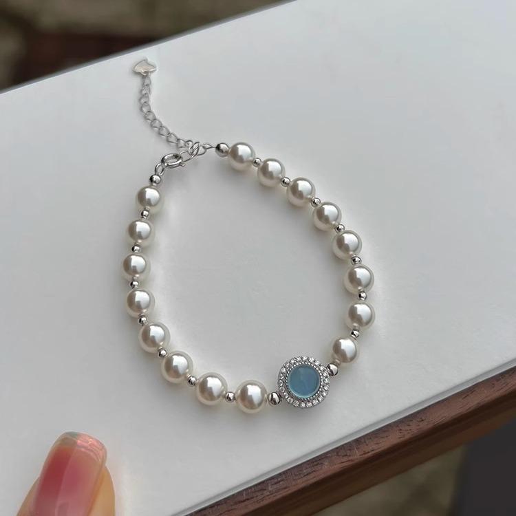 Women's Pearl Single Diamond Light Luxury Niche Temperament Bracelet