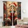2pcs,Curtains Christmas bear hot chocolate gift (2) Popular Curtains&Drapes Semi-Sheer Curtains Holiday Decorative for