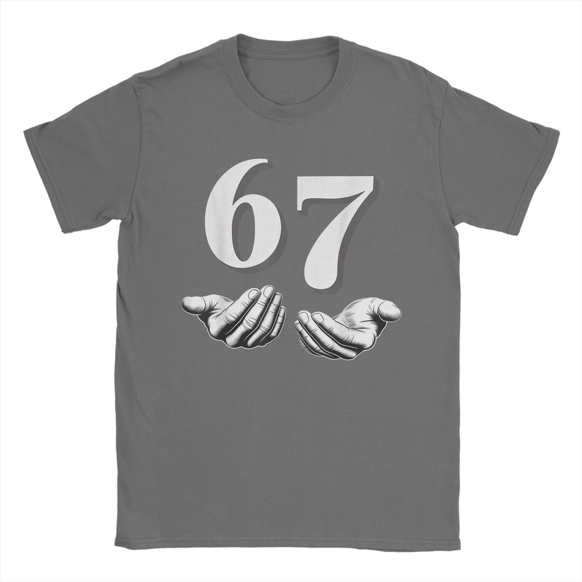 

Fashion Six Seven 6 7 Meme Funny Hands T-Shirts Men Round Collar 100% Cotton T Shirt Gen-Alpha Slang Tee Shirt Gift Idea merch 4XL