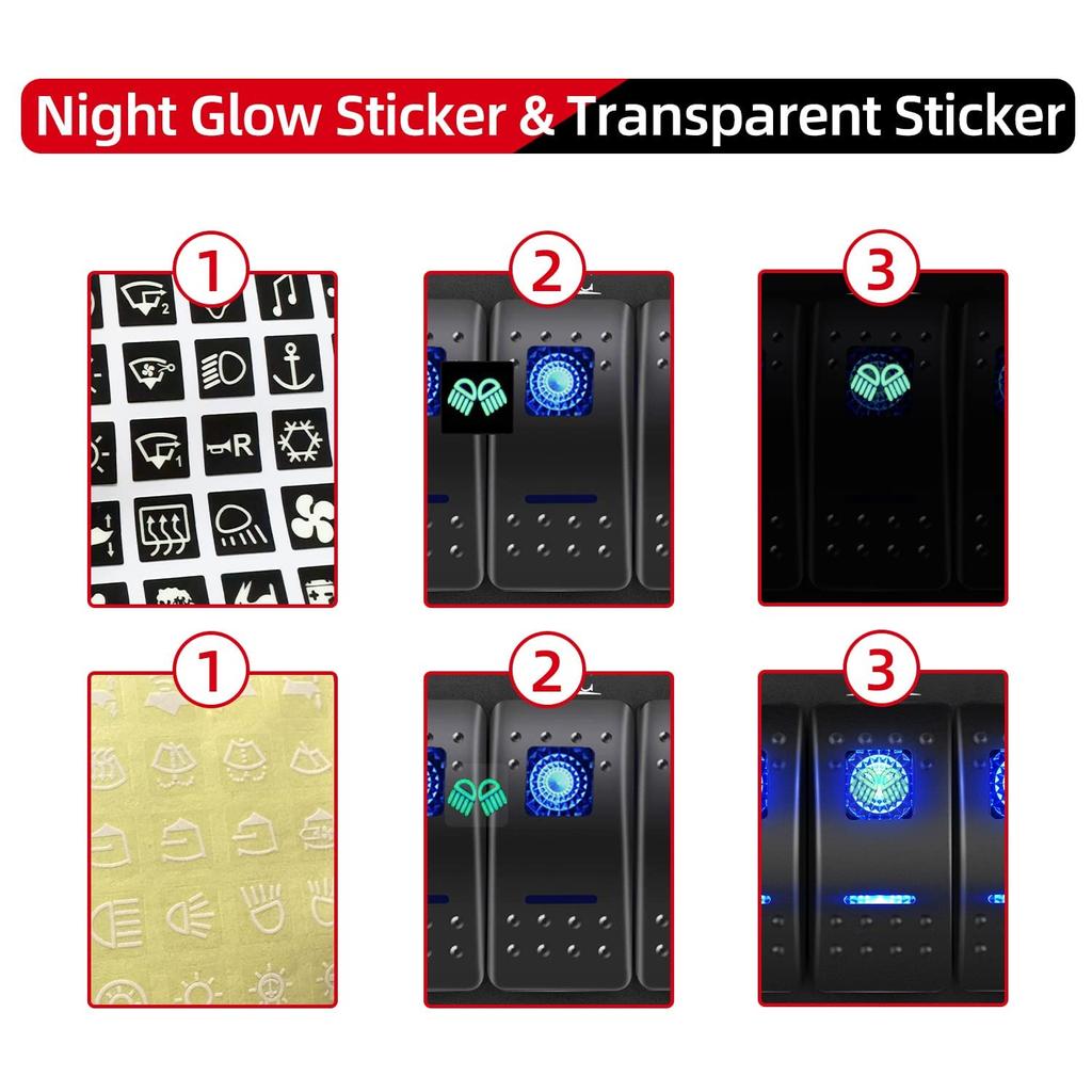 Purishion 4 Gang Rocker Switch Aluminum Panel with Voltmeter & Dual USB(4.8 Amps) Fast Charging, Blue Backlit Led, Pre-Wired IP65 Waterproof for