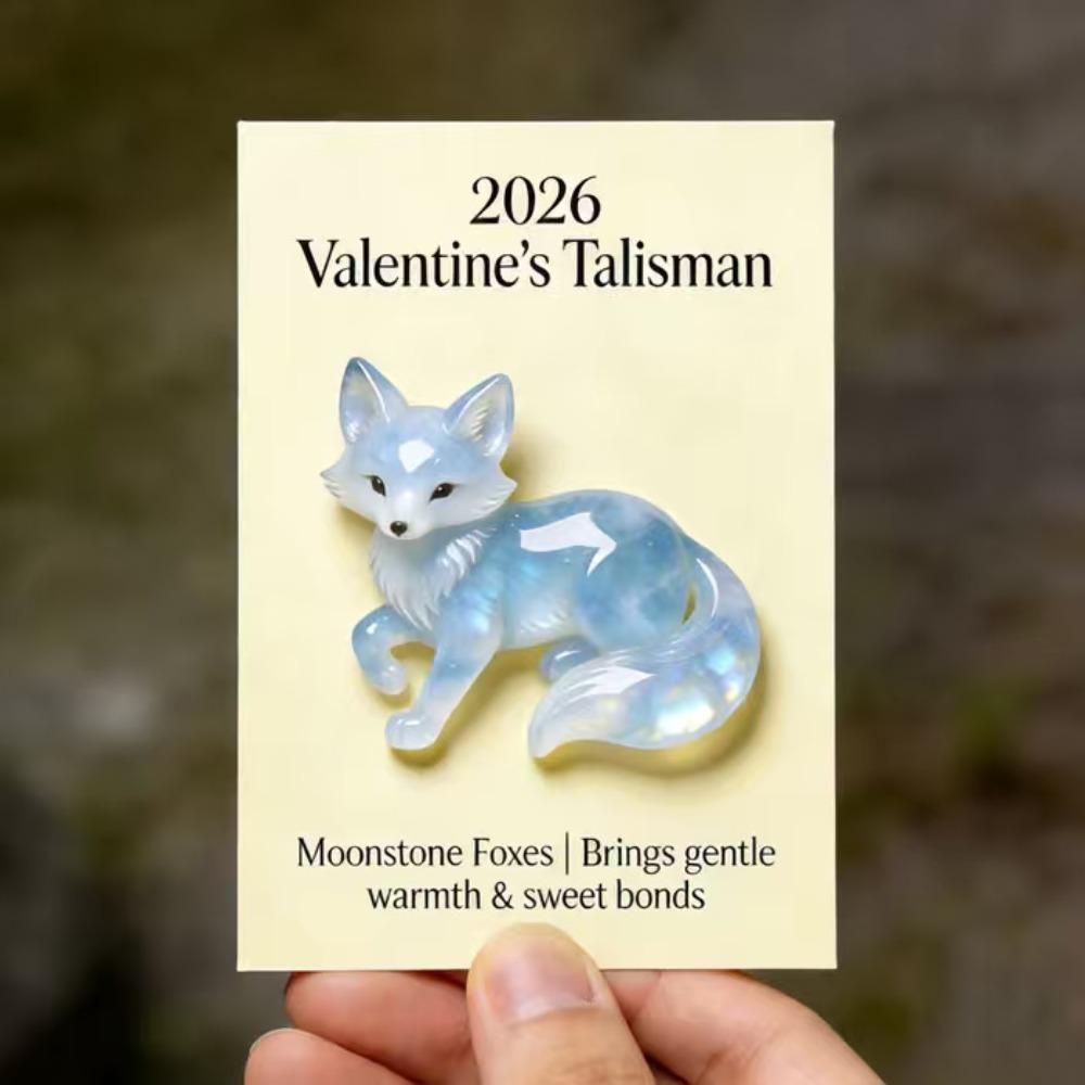 

Hot With Card Lucky Crystal Fox Hand-Carved Mini Size Crystal Fox Figurine Mini Statue Decor Decorative Gift