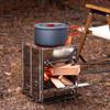Portable Stainless Steel Wood Stove Outdoor Mini Folding Oven Charcoal Stove for Outdoor Camping Picnic Heating BBQ Grill