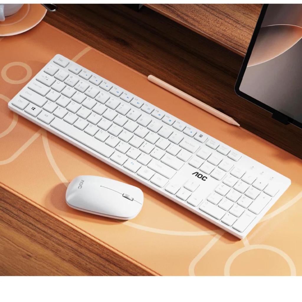 AOC KM500 Wireless Bluetooth Keyboard and Mouse Combo Set Low-Profile Keys Spill-Resistant Design