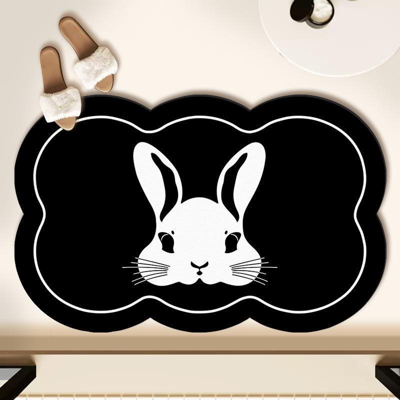 Small Fresh Black Technology Soft Diatom Mud Absorbent Mat Bathroom Non-slip Mat Bathroom Door Quick Dry Mat Bathroom