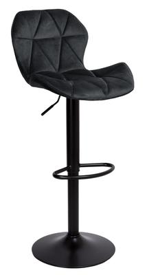 Sevilla Adjustable Stool, Black, Velvet BL