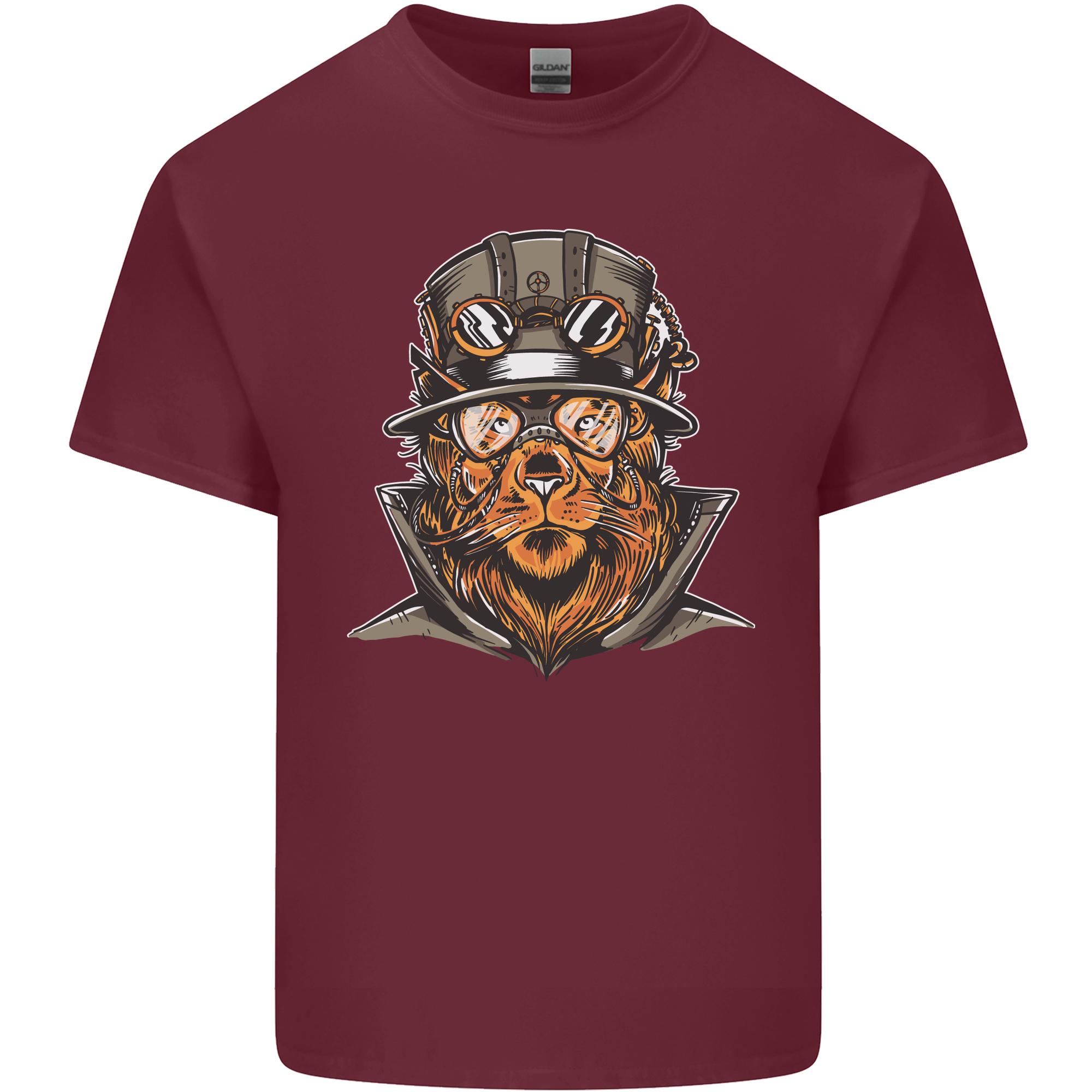 Steampunk Lion Unisexs Light Cotton TShirt S