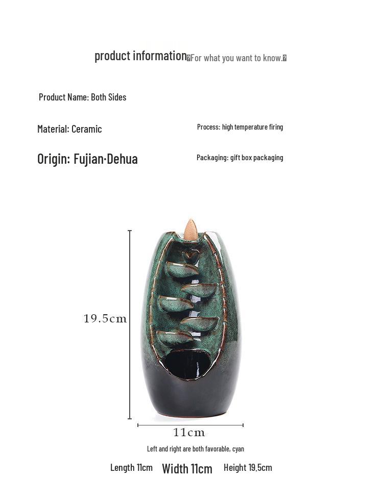 All-Round Flowing Sand Incense Burner: Ceramic Monk Maitreya Buddha Ornament