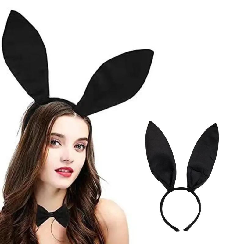 Halloween Rabbit Costume Set Rabbit Ears Headband Bow Tie Round Tail & Arm Cuffs, Halloween Rabbit Costume Accessories