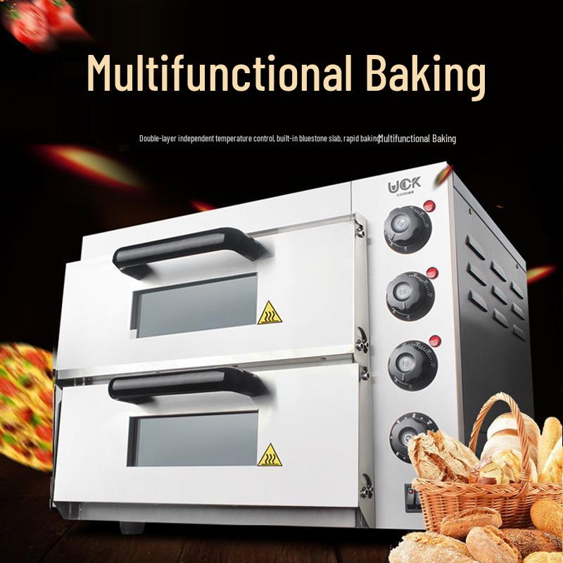 Dual-Layer Electric Oven with Independent Temperature Control for Roasting, Baking, and Cooking Sweet Potatoes, Pizza, Bread, Cake, and Chicken.