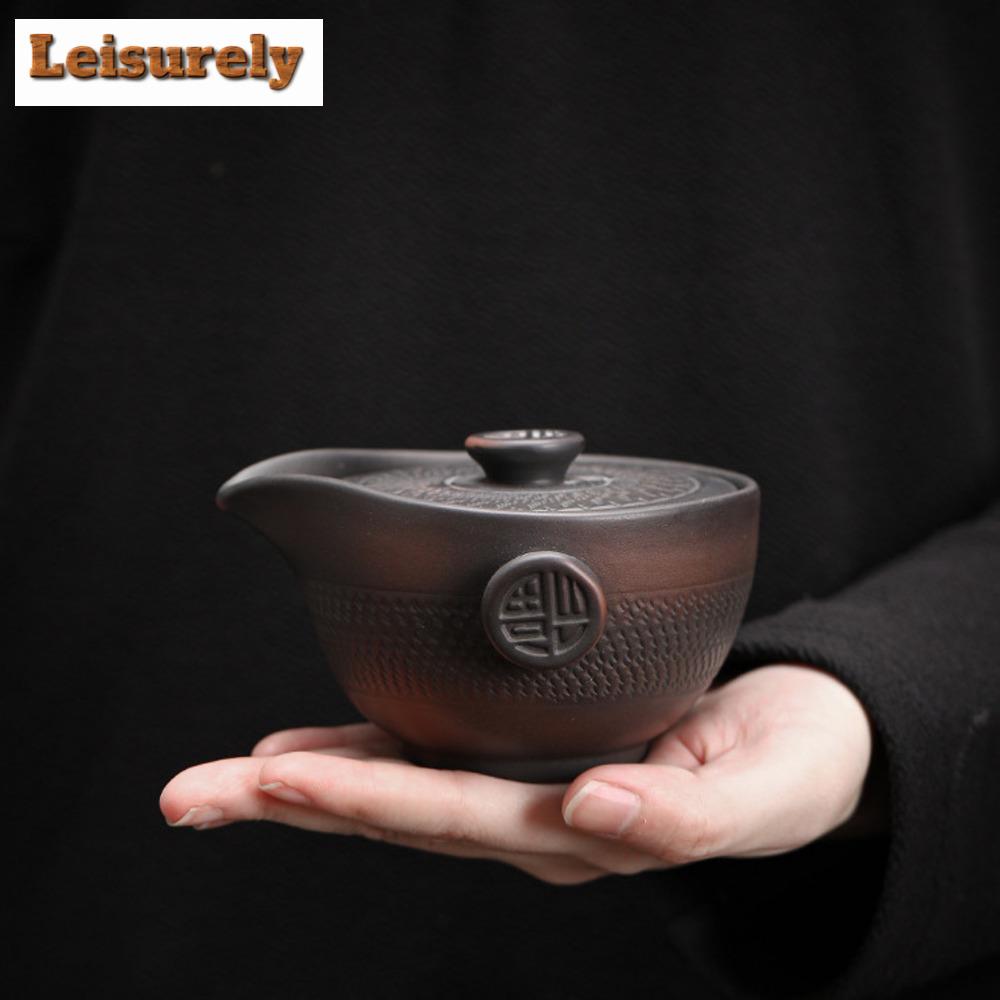 150 ml Qingxi Lila Keramik Handgreifer Gaiwan Handgefertigtes Springmesser Teeterrine Teebereiter Deckelschale Teekanne Teeservice Geschenk