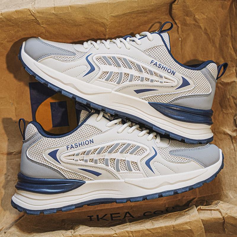 Herbst Herrenschuhe Neue Atmungsaktive Mesh Sportschuhe für Herren Koreanischer Stil Trendig Vielseitig Dicksohlige Lässige Papa-Schuhe Trendschuhe