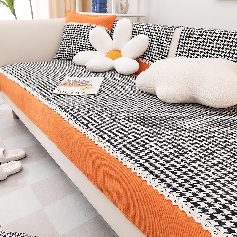 Cotton and Linen Modern Simple Sofa Cushion Sofa Towel Cover Cloth Cover All-inclusive Non-slip All-season Universal Seat Cushion Thickened