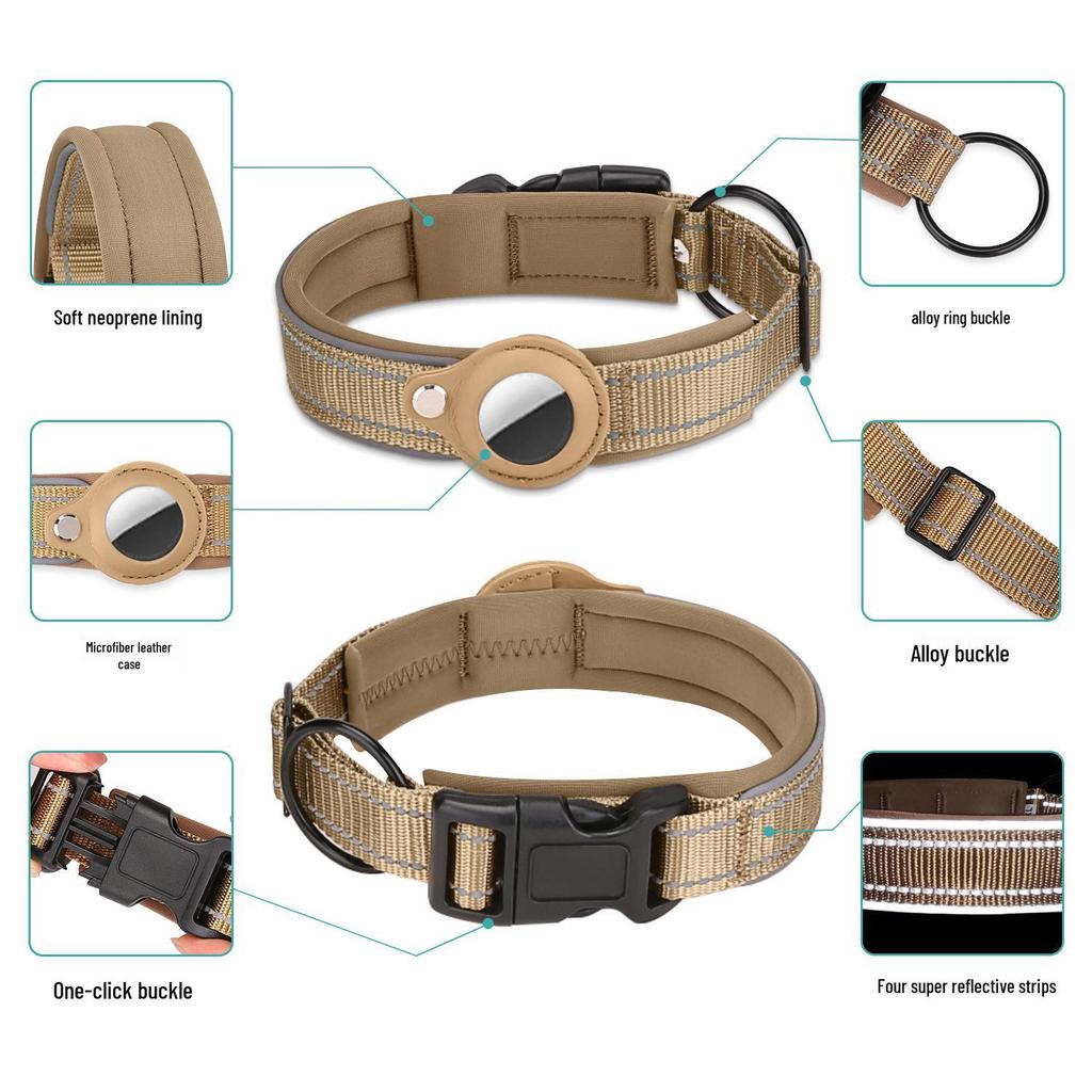 Airtag Pet Collar Cover: Anti-Lost Positioning Protective Dog Collar.