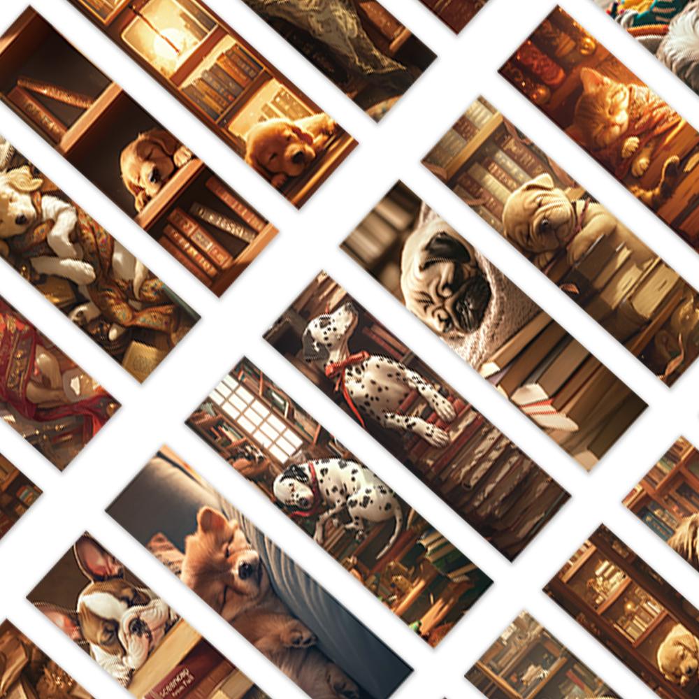 32pcs, retro and healing cat and dog bookmarks, perfect for teachers, readers and book lovers, a perfect birthday gift