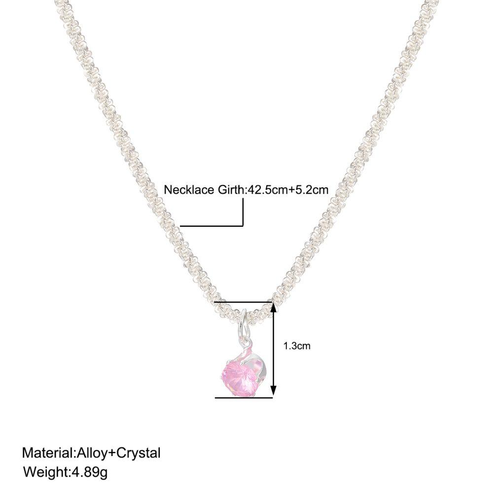 iF ME Shining Silver Necklace Zircon Pendant Chain Choker for Women Jewelry Accessories