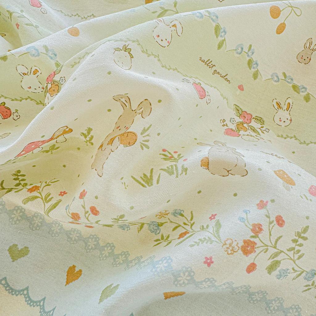 All-Cotton Dorm Bedding Set: Printed Sheets, Mattress Protector, and Pillowcases