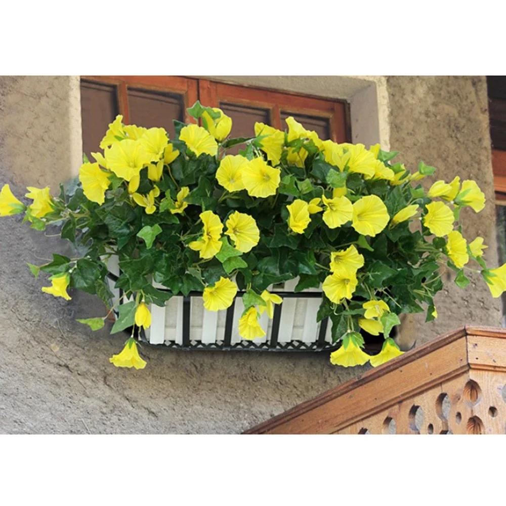 Fake Simulation Morning Glory Wedding Home Decor Rose Red Purple Yellow Branch Artificial Flowers For Wedding Garden Decoration