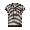 JUZUI Women's Casual Striped Hooded Top JTGX80301