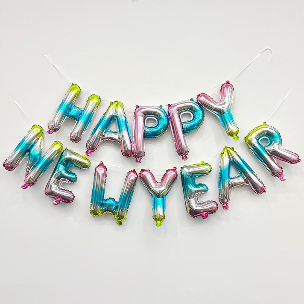 Happy New Year 2026 Alphabet Balloons Holiday Ornaments New Year Colorful Foil Balloons Inflatable Party Supplies