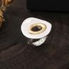 Kaseakia Round Chunky Metal Adjustable Rings for Women with Elastic Rope