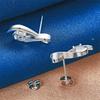 925 Sterling Silver Luxury Exquisite Note Zircon Stud Earrings for Women Fashion Gifts Jewelry Wedding Party Accessories