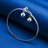 925 Sterling Silver Exquisite Glossy Round Bead Bracelet for Women's Fashion Parties, Jewelry, Wedding Accessories