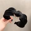 Korean Diamond Crystal Rhinestone Knot Headband for Women Solid Satin Hairband Women Hair Accessories Boutique Bezel Hair Hoop