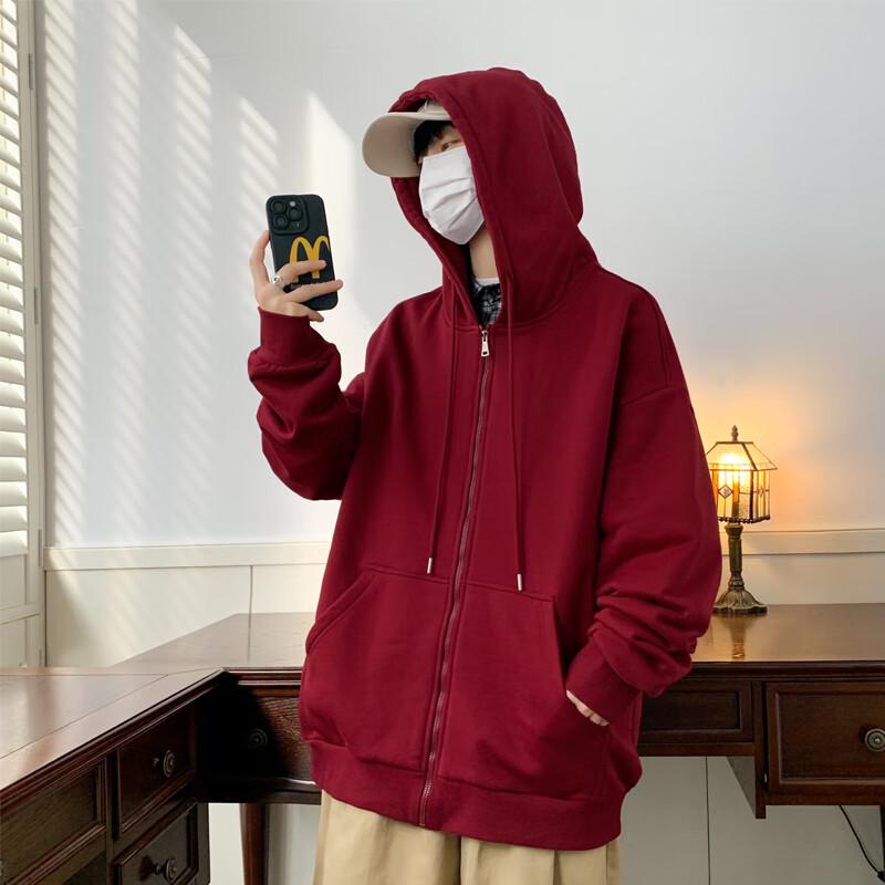 Warrior Unisex Wine Red Zip-Up Hoodie