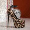 Sexy Leopard Pattern Shallow Women Pumps Big Size 35-42 Round Toe Super High Heels New Spring Ladies Platform Party Shoes Office