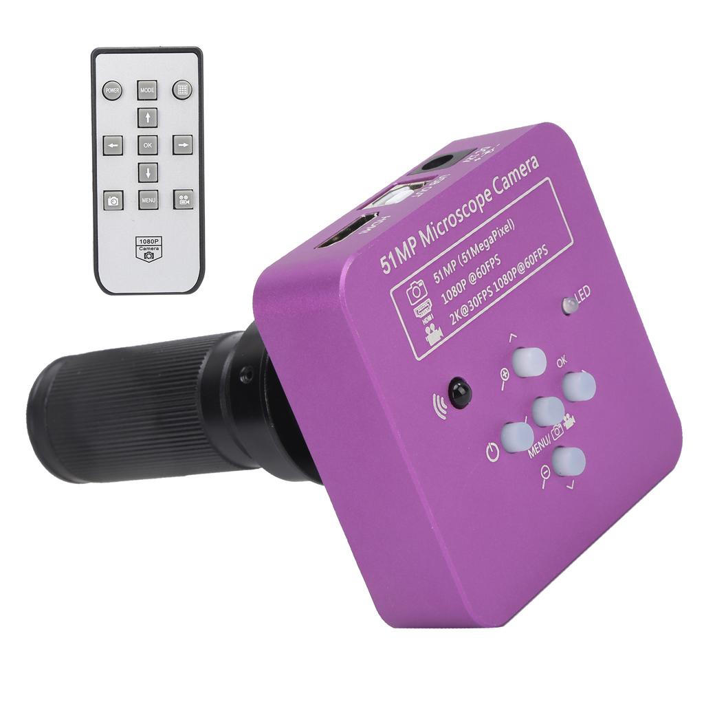 USB FHD Video Microscope Camera 51MP HD Multimedia Interface Microscope Camera with Remote Control AC 100‑240VUS Plug